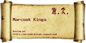 Marcsek Kinga névjegykártya